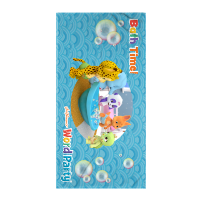 Bath Time Word Party Towel