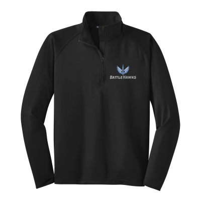 Battle  Hawks Men's Embroidered Stretch 1/4-Zip Pullover