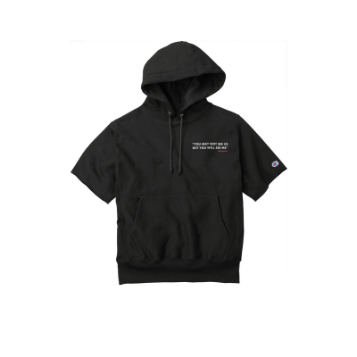 BLACKJACK "  ADULT  You May Not See US, But You Will See Me" Short Sleeve Hooded Sweatshirt