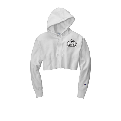 Champion ® Women’s Reverse Weave ® Cropped Coach Cam Cut-Off Hooded Sweatshirt Embroidered