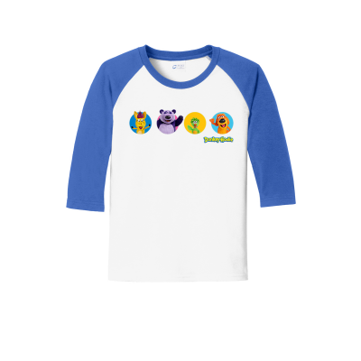 Donkey Hodie and Friends' Faces Youth Raglan Baseball Tee