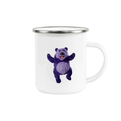 Purple Panda 12 oz Enamel Cup