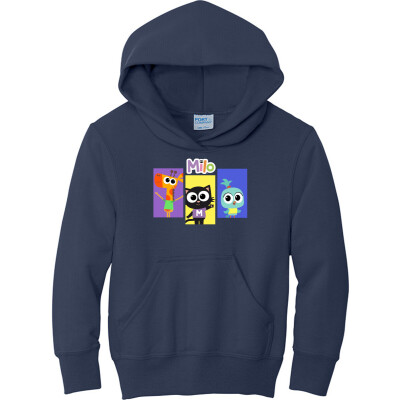 Milo Youth Core Fleece Pullover Hooded Sweatshirt | Cozy & Fun with Milo, Lofy & Lark