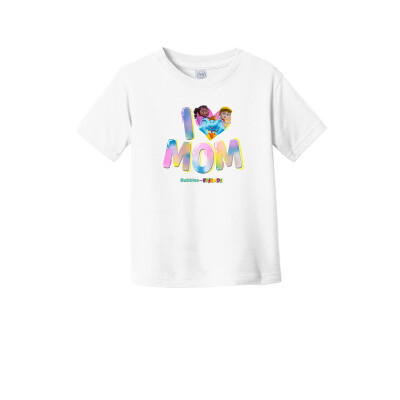 Bubbles & Friends Mothers Day I love MOM Toddler Tee