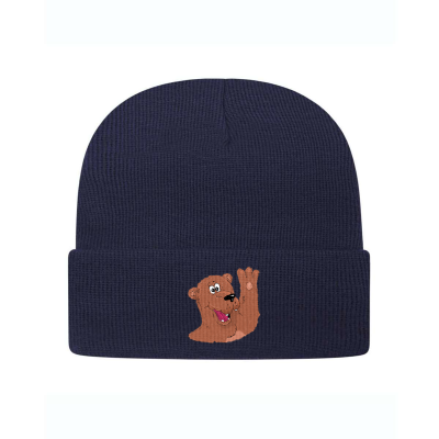 Bosco the Bear Embroidered Knit Beanie
