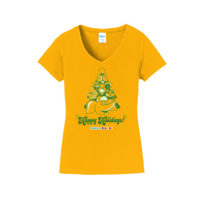 Bubbles & Friends Holiday Women's V-Neck T-Shirt- Christmas Tree