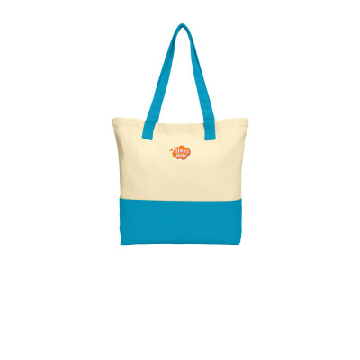 Alma's Way Embroidered Colorblock Cotton Tote