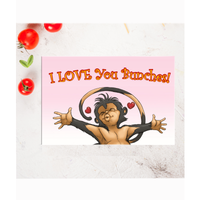 I LOVE You Bunches Outstretched Arms Glass Cutting Board  (8" x 12")