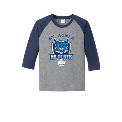 Port and Company Youth Unisex 3/4 Sleeve Raglan Tee