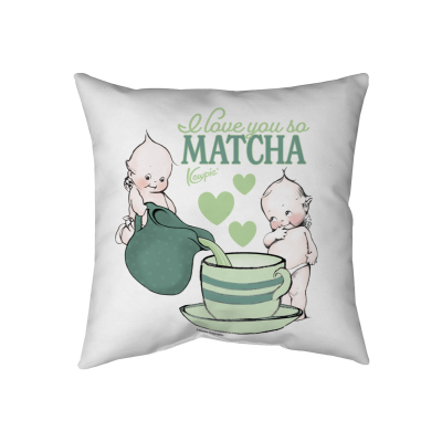 Kewpie® - I Love You So Matcha / Throw Pillow - Two-Sided Spun Polyester (Insert included) - Assorted Sizes (14x14, 16x16, 18x18, 20x20, 26x26)