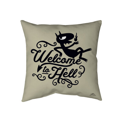 "Welcome to Hell" Luci Pillow  - Spun Polyester ( Insert included )