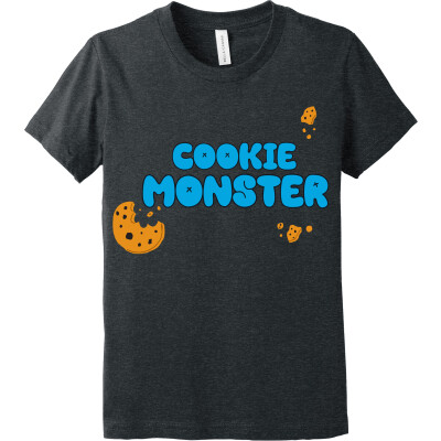 Cookie Monster Crumbles Youth Heather Short Sleeve Tee