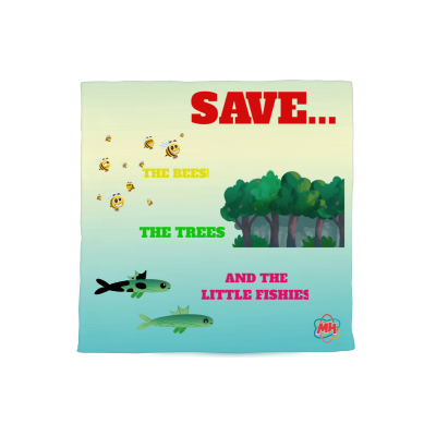 METEOHEROES "Save The Birds, The Bees & The Little Fishies" Comforter  88" x 88"