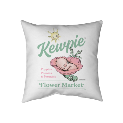 Kewpie® / Flower Market Throw Pillow - Two-Sided Spun Polyester (Insert included) - Assorted Sizes (14x14, 16x16, 18x18, 20x20, 26x26)