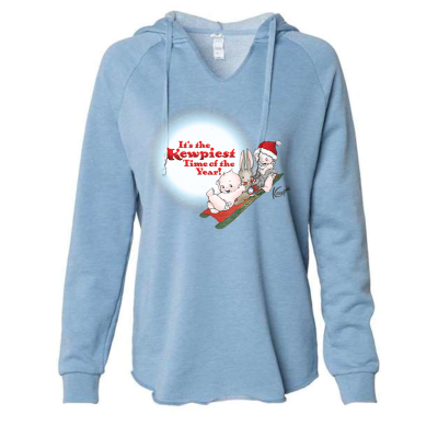 Kewpie® / Kewpiest Time of the Year - Women’s Lightweight California Wave Wash DTG Hooded Sweatshirt