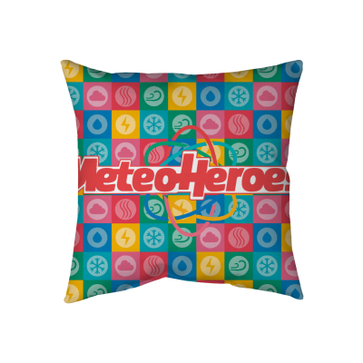 METEOHEROES "Logo" Throw Pillow - Two-Sided Spun Polyester (Insert included) - Assorted Sizes (14x14, 16x16, 18x18, 20x20, 26x26)