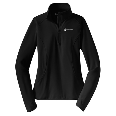 Media Disrupted - Women's Embroidered Stretch 1/2-Zip Pullover