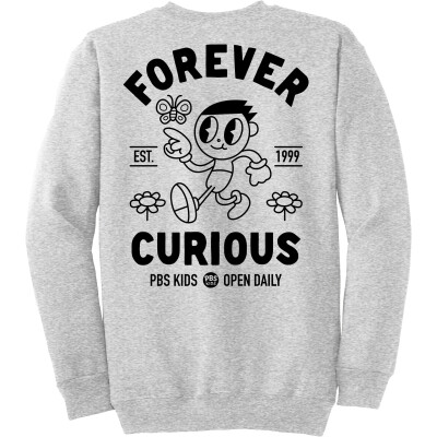 PBS KIDS Forever Curious Essential Fleece Adult Crewneck Sweatshirt