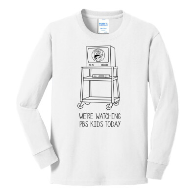 "Watching PBS KIDS" Port and Company Youth Long Sleeve Tee