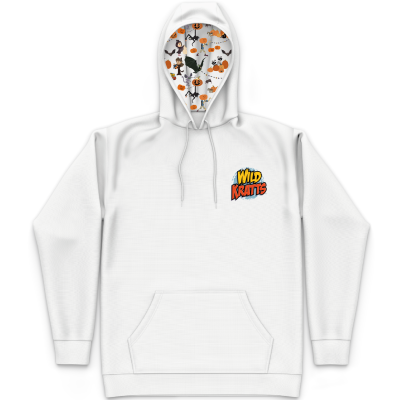 Wild Kratts Halloween Pattern White Hoodie - ADULT UNISEX