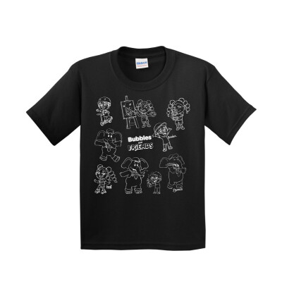 Bubbles and Friends - Happy Doodles (White) Team Childrens T-Shirt
