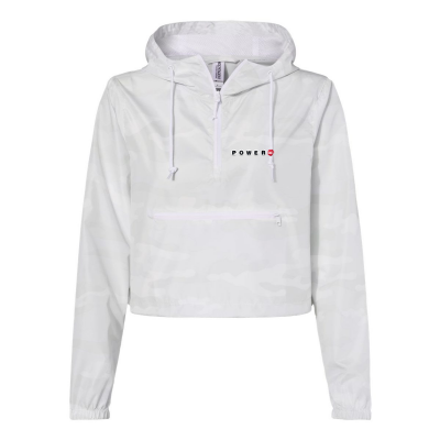 Embroidered Women's Lightweight Pullover Crop Windbreaker
