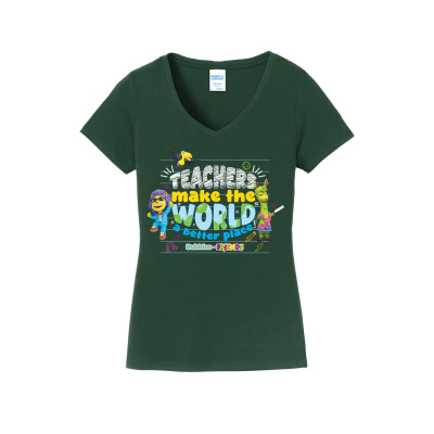 Bubbles & Friends  Teacher Appreciation World Women's V-Neck Tee