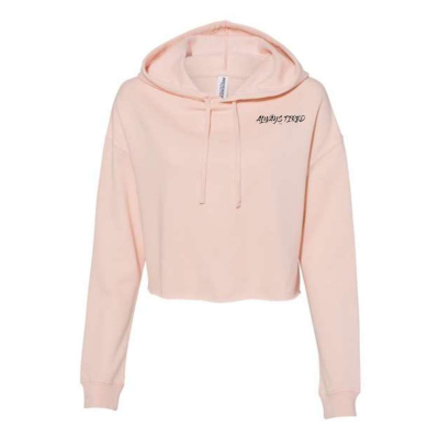 Always Tired Embroidered Independent Trading Co. - Women’s Lightweight Cropped Hooded  Embroidered