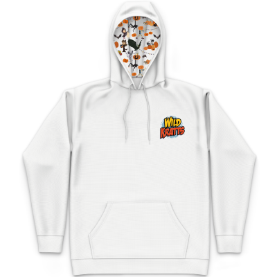 Wild Kratts Halloween Pattern White Hoodie - ADULT UNISEX