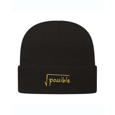 The Square Root of Possible Embroidered Knit Beanie