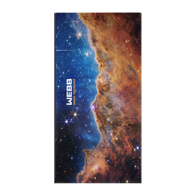 “Cosmic Cliffs” in the Carina Nebula (NIRCam Image) Beach Towels (Poly / Cotton)