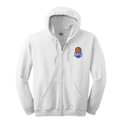 Hustle Basketball - Embroidered - Heavy Blend™ Full-Zip Hooded Sweatshirt