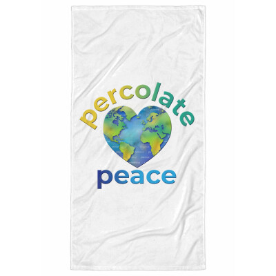 Percolate Peace Beach Towel