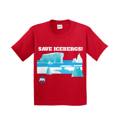 METEOHEROES "Save Icebergs!" UNISEX YOUTH Heavy 100% Cotton T-Shirt