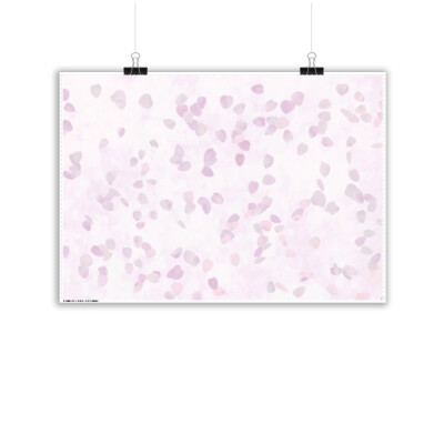 Sakura - Falling Cherry Blossoms Landscape Standard Poster:  Size A1 (23.4" x 33.1")