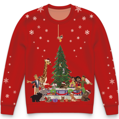"A Wild Kratts Creature Christmas" Performance Crewneck Sweatshirt - Kids Red
