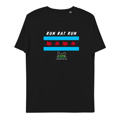 RUN RAT RUN Chicago Cat vs. Rat Black T-Shirt