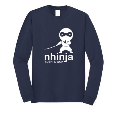 Nhinja Sushi Black/Blue Cotton Heritage MC1182 Unisex Premium Long Sleeve