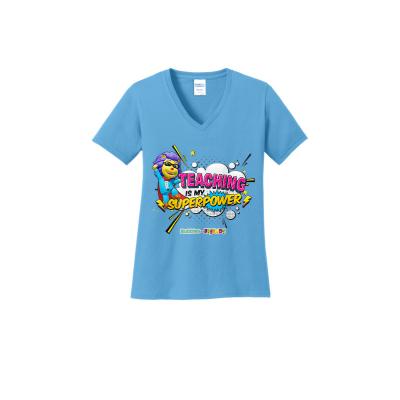 Bubbles and Friends - Teacher appreciation Lionstein Superpower Womens V-Neck T-Shirt