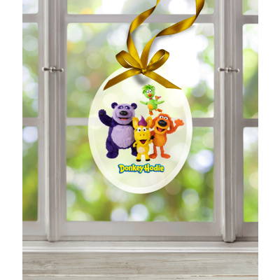 Donkey Hodie and Her Pals Glass Ornament/Suncatcher - (Oval - 3.75")