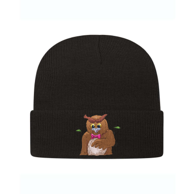 Lawrence the Owl Embroidered Knit Beanie or Similar