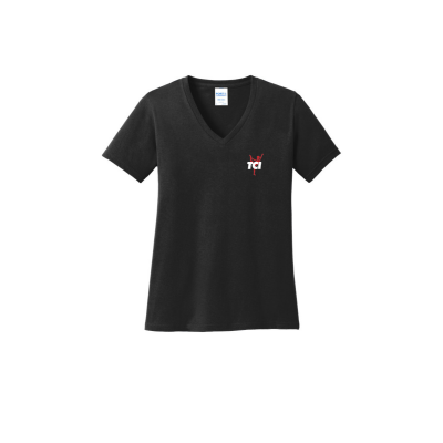 TCI Ladies Embroidered V-Neck Tee