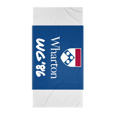 Wharton '86 Sharpie Logo "With" (the Apostrophe) Beach Towel (Poly / Cotton)