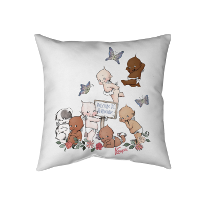 Kewpie® / Welcome to Kewpieville - Throw Pillow - Two-Sided Spun Polyester (Insert included) - Assorted Sizes (14x14, 16x16, 18x18, 20x20, 26x26)