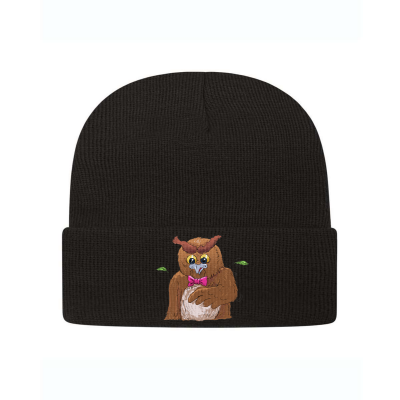 Lawrence the Owl Embroidered Knit Beanie or Similar