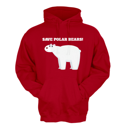 METEOHEROES  "Save Polar Bears" ADULT UNISEX Fleece Hoodie 