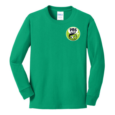 PBS KIDS Dash Logo Port and Company Youth Long Sleeve Tee