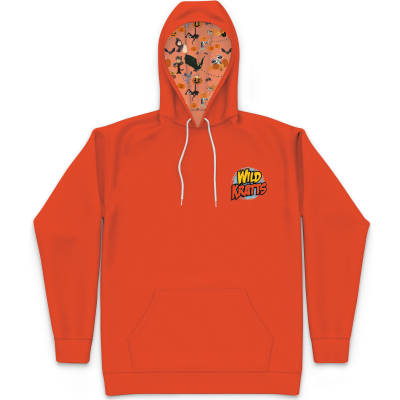 Halloween Pattern Unisex Performance Hooded Sweatshirt Orange