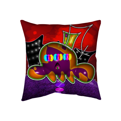 Skullbombs Hoodtrip Purp Puffy Pillow