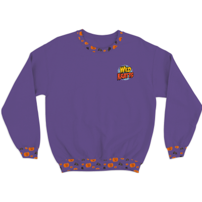 Wild Kratts Pumpkins & Bats Purple Crewneck Sweatshirt - TODDLER